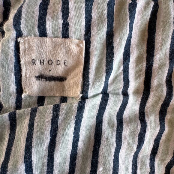 West Elm Rhode Mushroom Floral Stripe Reversible Cotton Percale King Sham Set - Picture 7 of 9